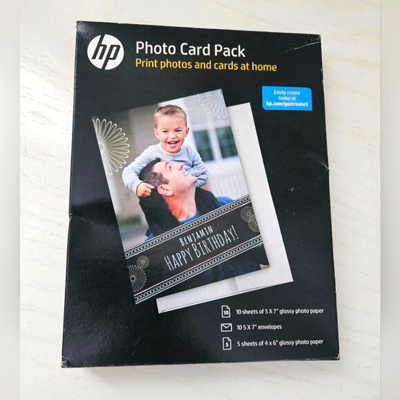 HP Inkjet Printer Glossy Photo Card Picture Paper Pack‎ 5" x 7" and 4" x 6" - Picture 1 of 7